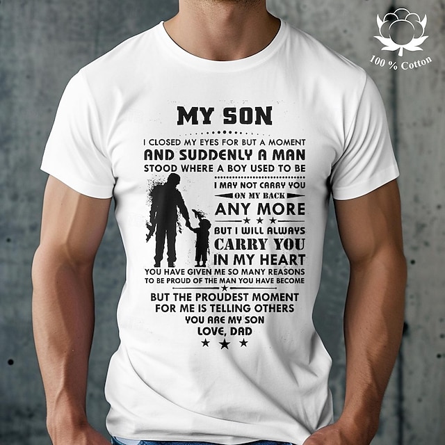  Father's Day papa shirts My Son Tee Men's Graphic 100% Cotton T Shirt Casual Shirt Short Sleeve Comfortable Tee Street Summer Fashion Designer Clothing