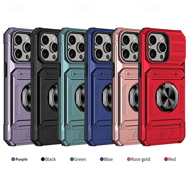 Phone Case For iPhone 15 Pro Max Plus iPhone 14 Pro Max Plus iPhone 13 Pro Max Magnetic Adsorption Ring Holder Card Slot Shockproof TPU PC Metal