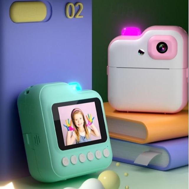  Mini caméra polaroid hd, appareil photo numérique à impression thermique pour enfants
