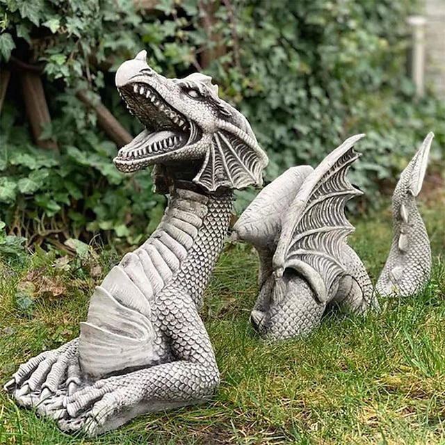  Dragão decoração do jardim resina estátua do dragão decorações resina dragão jardin garten decoração do jardim de páscoa decoração para casa acessórios