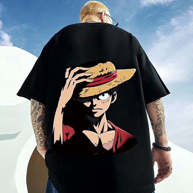 One Piece Monkey D. Luffy Costum Cosplay Tricou Desen animat Imprimeu Tipar Harajuku Grafică Kawaii Pentru Bărbați Pentru femei Adulți Mascaradă Înapoi la Școală Imprimare 3D Stradă Casul / Zilnic