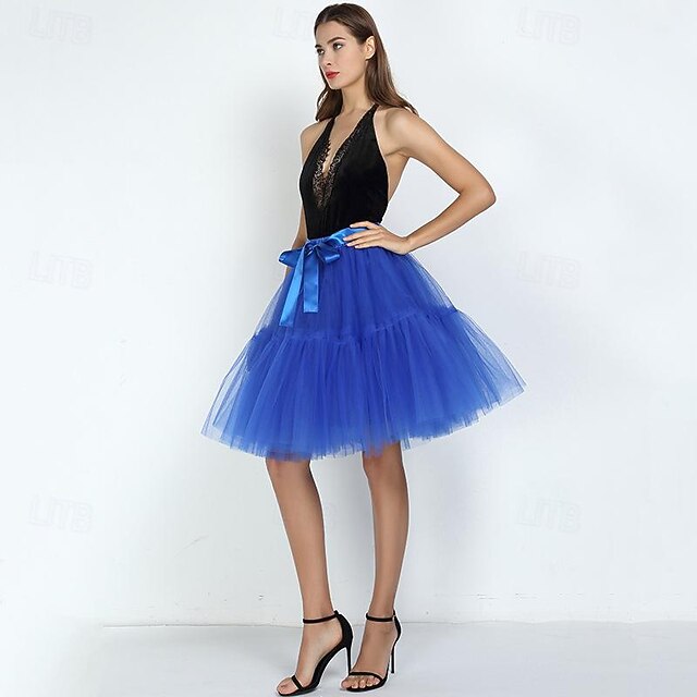 Retro vintage Jaren '50 Mini Onderrok Tutu Onder rok Effen Kleur Dames ...