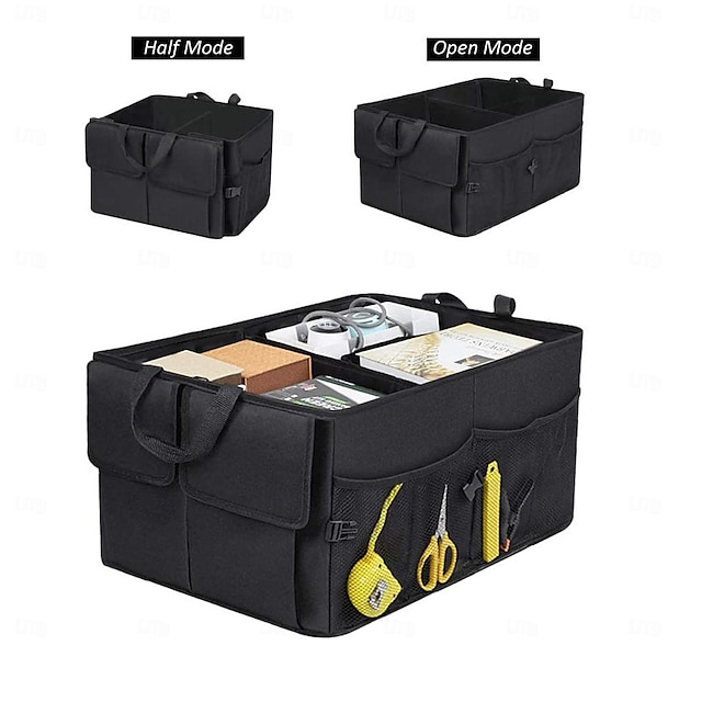  Organizador de porta-malas de carro engrossado em tecido oxford para suv - caixa de armazenamento dobrável e multifuncional com grande capacidade, bolsa de armazenamento de carro dobrável para