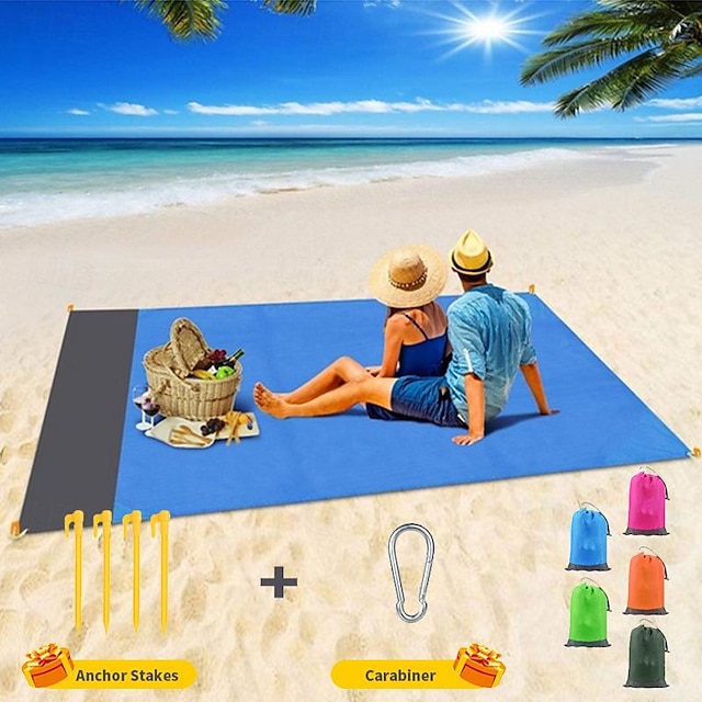  Campingmatte, wasserdichte Taschen-Stranddecke, Erdungsmatte für den Außenbereich, Matratze, Picknick-Taschenteppich, Sandstrandmatte, tragbare, zusammenklappbare, leichte Isomatte