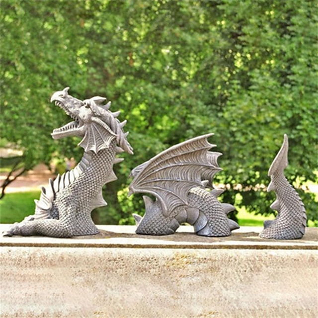  drage hage dekorasjon harpiks drage statue dekorasjoner harpiks drage jardin hage dekor påske hage dekor hjem tilbehør