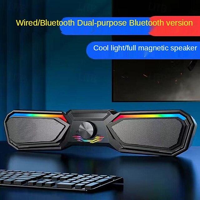  bezprzewodowy głośnik Bluetooth multimedialny głośnik komputerowy RGB przewodowy subwoofer soundbar odpowiedni do głośników stacjonarnych notebooka