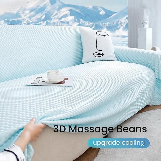  raffreddamento divano in seta di ghiaccio copertura 3d massaggio fagioli sabbia fodera gatto antigraffio cuscino del sedile estivo copertura completa
