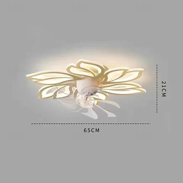  مروحة سقف مع أضواء 65 سم LED قابلة للتعتيم 3 ألوان و6 سرعات توقيت شفرات قابلة للعكس مع جهاز تحكم عن بعد، ثريا مروحة منزلية، مروحة سقف داخلية منخفضة التركيب