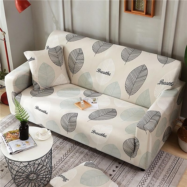  capa de sofá preguiçoso em tecido jersey florqal & padrão geométrico para uso interno