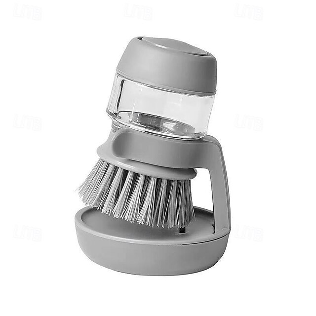  escova de limpeza de pressão multifuncional, esponja de distribuição automática de líquidos escova de prato: purificador de panela de cozinha com óleo antiaderente com dispensador de detergente
