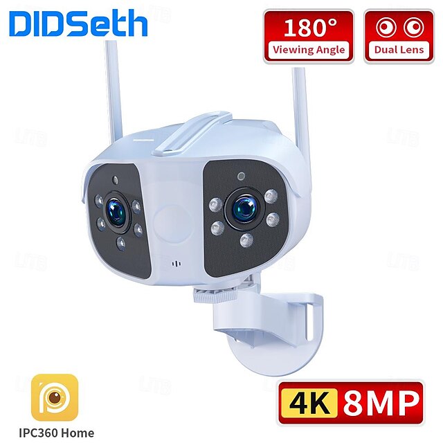  DIDSeth 4K 8MP Dual Lens PTZ Camera WIFI Panoramic Fixed Camera 180 Wide Viewing Angle Night Vision Security Outdoor IPC360home