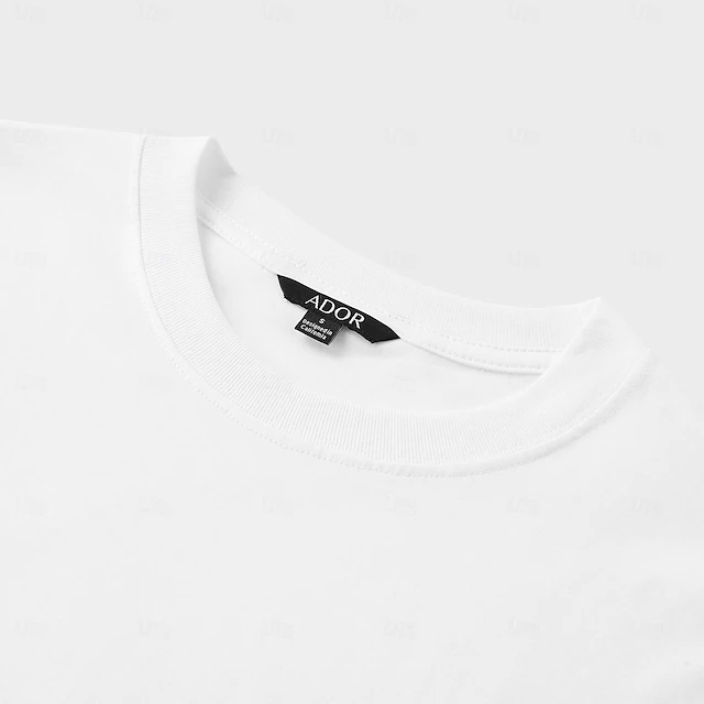 Men's 100% Cotton T shirt Tee Cotton Shirt Solid Color Crew Neck ...
