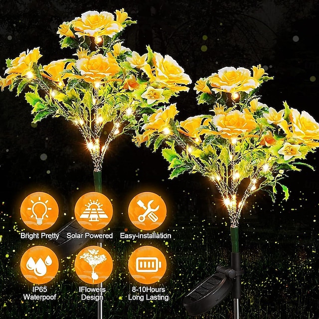 ηλιακό led γαρύφαλλο λουλούδι κήπου ελαφρύ γκαζόν τοπίο φως εξωτερικού χώρου αδιάβροχο ντεκόρ αυλή πεζοδρόμιο διακόσμηση πάρκου 1/2τμχ