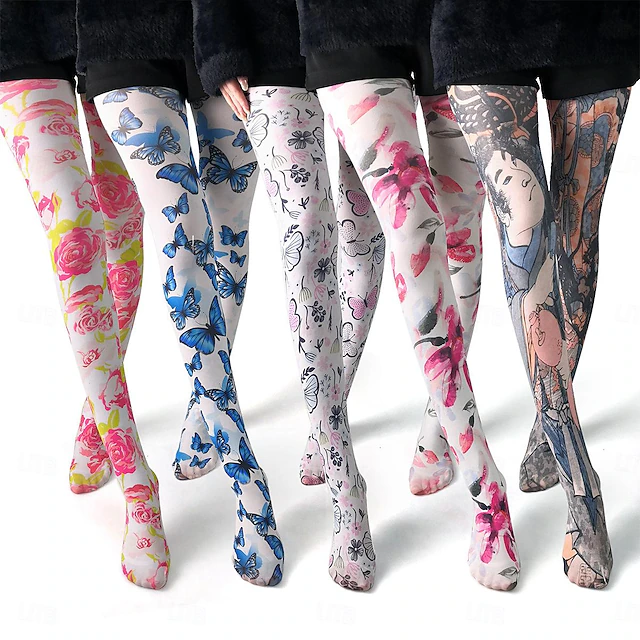 Women's Panty Hose Gift Daily Flower Acrylic Fibers Casual Boho / Bohemian Casual / Daily 1 Pair 7