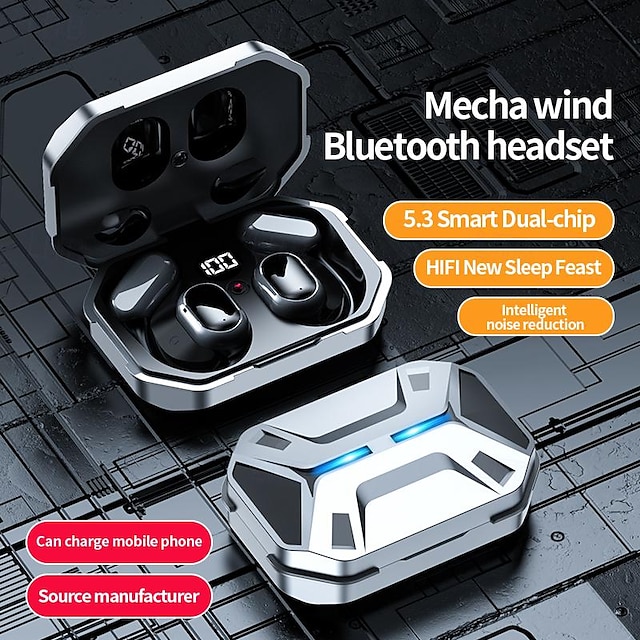  sport trådlösa hörlurar med öronkrokar tws bluetooth 5.3 hörlurar med mikrofonbrusreducering öronkrokar hifi musik gaming headset