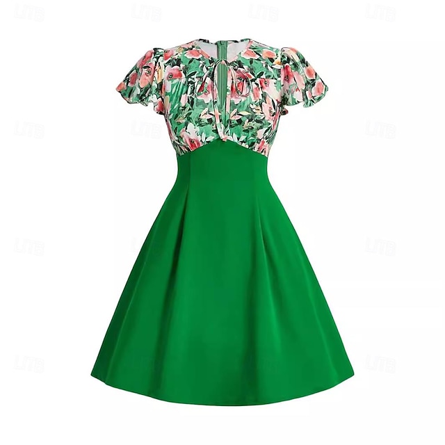  Retró 1950-es Rockabilly Swing ruha Flare ruha Női A-vonalú Álarcos mulatság Zsúr Alkalmi / Napi Ruha