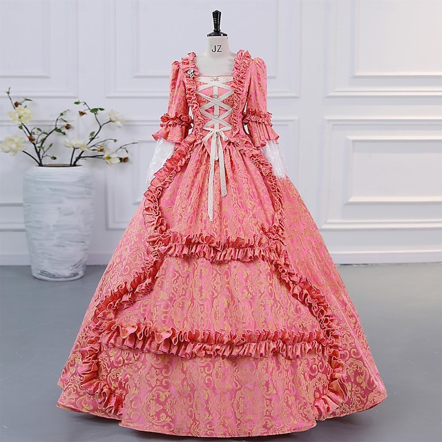  Gothique Victoriens Inspiré du vintage Epoque Médiévale Robe Costume de fête Robe de bal Princesse Shakespeare Femme Robe de Soirée Halloween Soirée Mascarade Robe