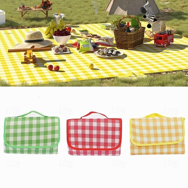  Picknickmatte, Decke, groß, wasserdicht, sanddicht, Camping-/Strandmatte, leicht, langlebig und faltbar, geeignet für Outdoor-Aktivitäten, Gras, Reise-/Wandermatte