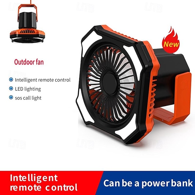  Rechargeable portable industrial fan LED lamp Floor mounted base fan LED camping lamp accessories Fan
