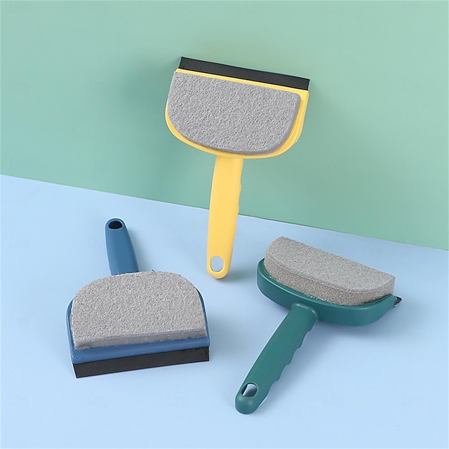  rengöringsborste med dubbla ändamål för skurning och tvätt - idealisk för badrumsväggar, kakel, fönster, dubbelsidigt rengöringsverktyg för glas