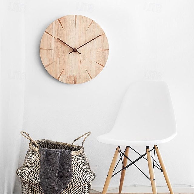  Relógio de parede de madeira redondo digital moderno design silencioso moda relógio de parede sala de estar decoração de casa presente relógio de parede 30 cm
