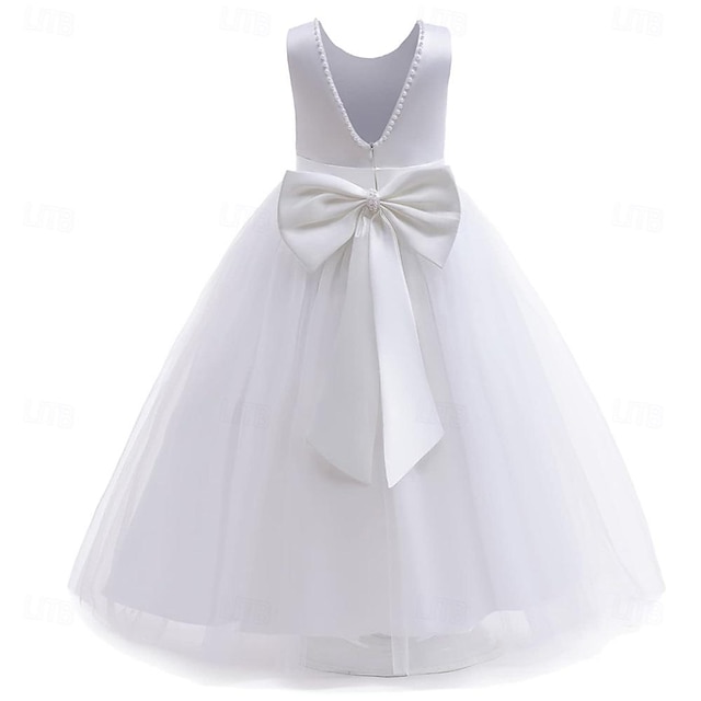  Girl Sleeveless Embroidery Princess Pageant Dresses Kids Prom Ball Gown