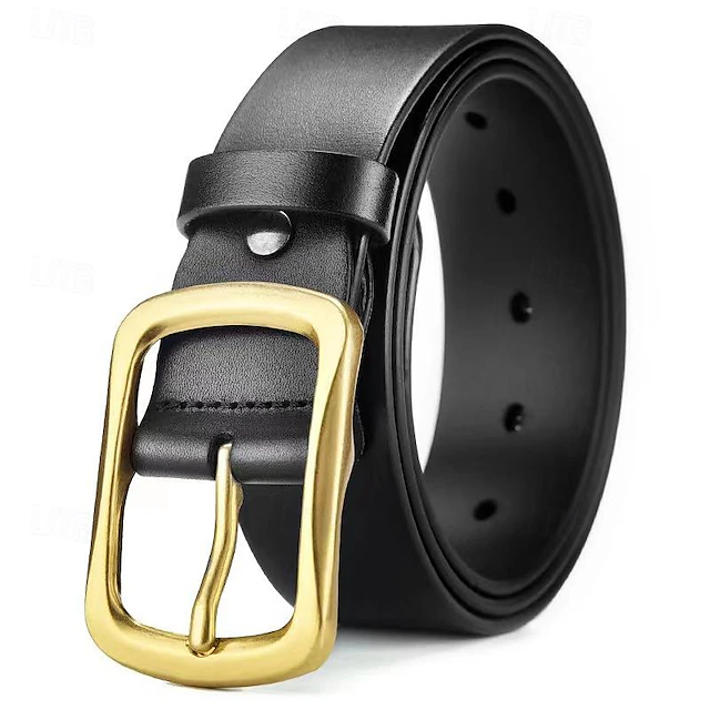Men's Belt Faux Leather Belt Casual Belt Waist Belt Black Brown Alloy Durable Adjustable Plain Outdoor Daily 11