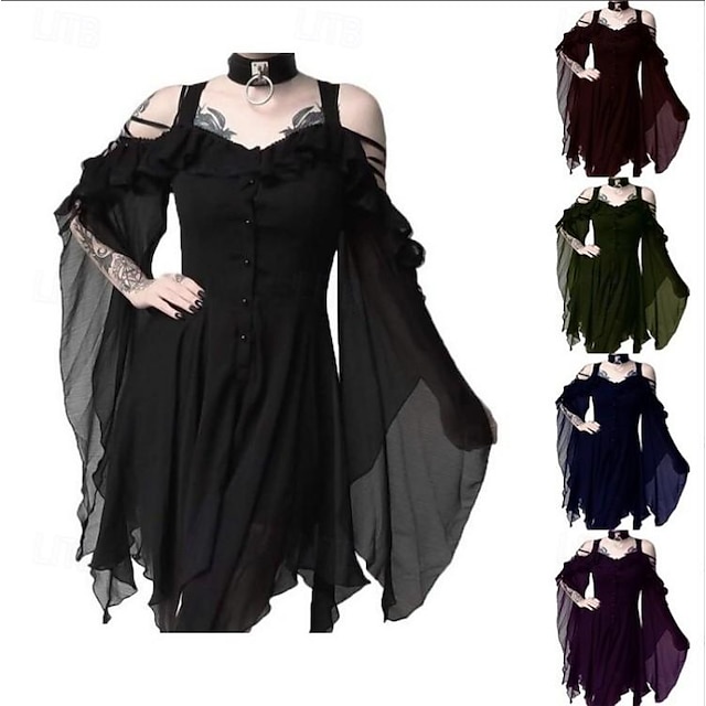  Retro Vintage Punk & Gothic Medieval Dress Masquerade Witch Women's Halloween Halloween Event / Party Dress