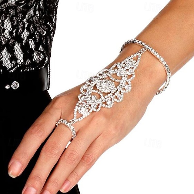  Damen Tennisarmband Ring-Armbänder Klassisch Kostbar Modisch Luxus Strass Armband Schmuck Silber / Gold Für Geschenk Verlobung