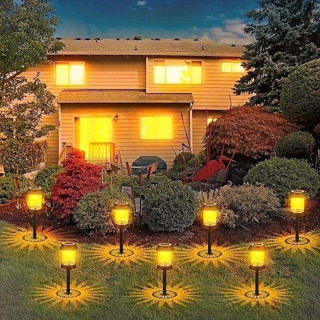  1db kültéri napelemes lámpák, rozsdamentes acél vízálló kerti dekoráció, útvilágítás napelemes táj lámpák kerti villa udvari fénydekorációjához, pázsit lámpák
