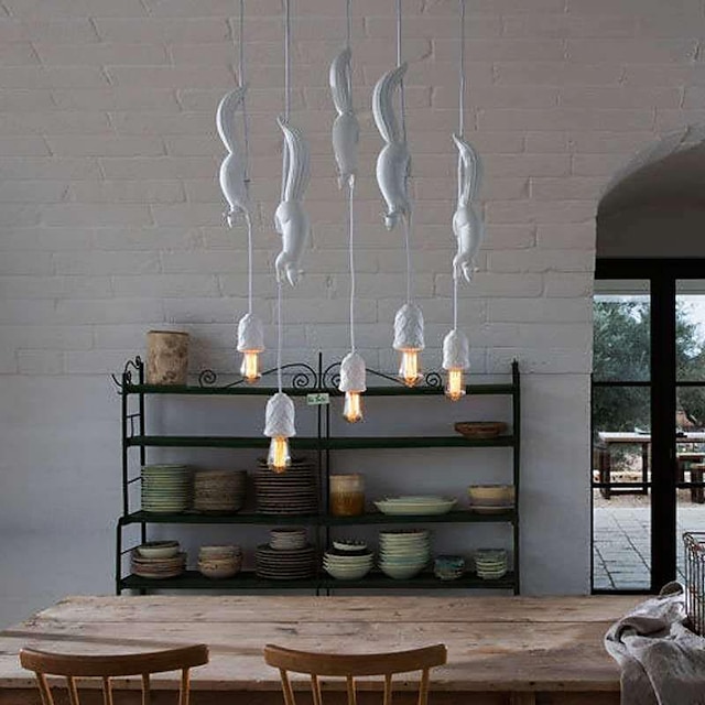  ljuskrona hänge varmvitt ljus 1 huvud 8cm plastfärg nordisk stil kreativ konst personlighet sovrum matsal bar 110-240v