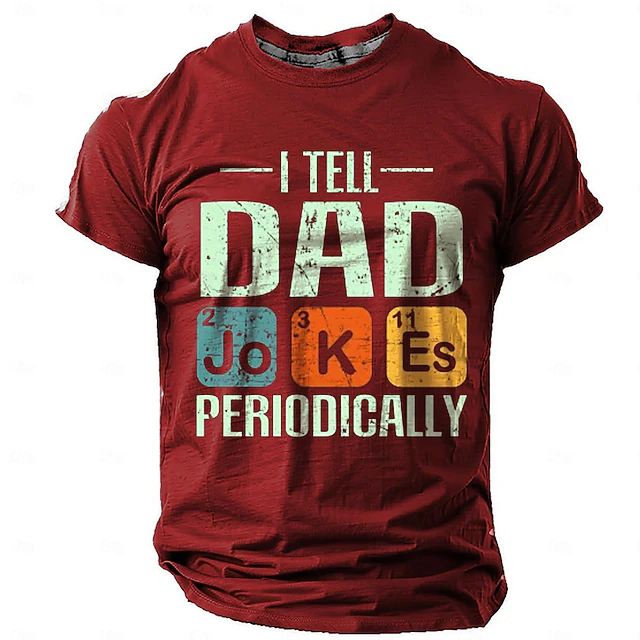 Men's Funny Dad Jokes Periodic Table Pun Graphic Tee Short Sleeve 6