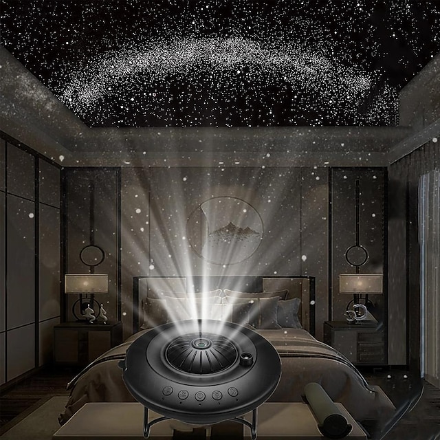  lampe galaxie projecteur d'étoiles veilleuse ufo led 8 en 1 projection de planétarium galaxie lampe de projecteur de ciel étoilé pour la maison chambre d'enfants décor de plafond