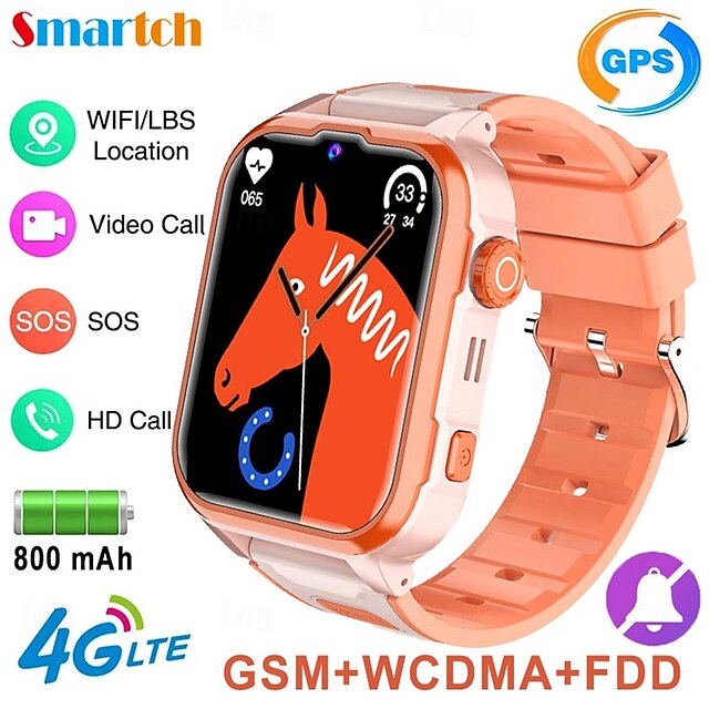  696 Y65 Smartwatch 1.83 Zoll Kinder-Smartwatch-Telefon Bluetooth 4G Schrittzähler Wecker Kompatibel mit Android iOS Kinder GPS Freisprechanlage Kamera IP 67 42mm Uhrengehäuse