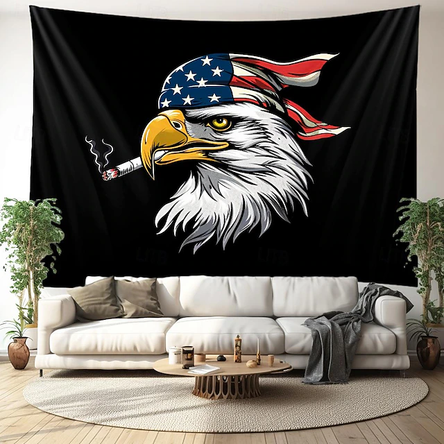4th of July Independence Day Hanging Tapestry Wall Art Large Tapestry Mural Decor Photograph Backdrop Blanket Curtain Home Bedroom Living Room Decoration Great Eagle 17