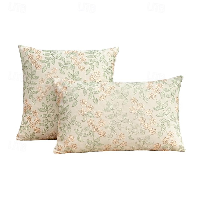  1 pcs Coton Housse de coussin, Floral Rectangulaire Carré Traditionnel Classique