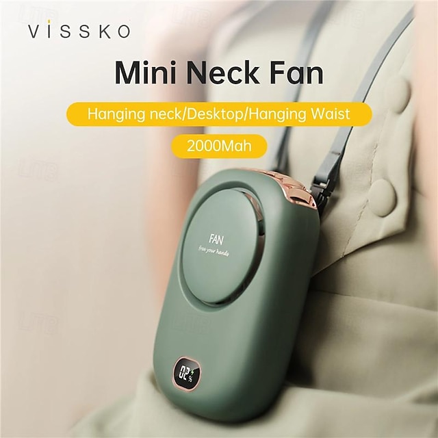  Portable Hanging Neck Fan Mini Fans with Adjustable Lanyard Bladeless USB Rechargeable Sports Cooling Fan for Kids Travel