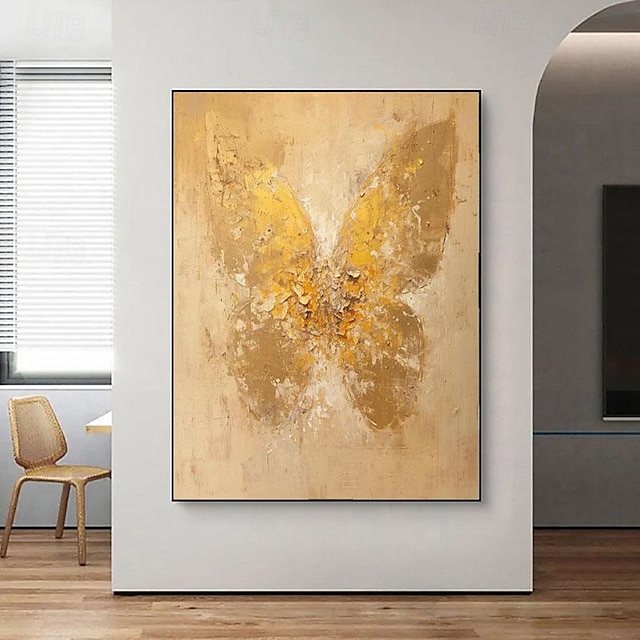  kézzel festett arany pillangó festmény arany absztrakt eredeti nagy festmények vászonra textúra fal kép lakberendezés nappaliba keret nélkül