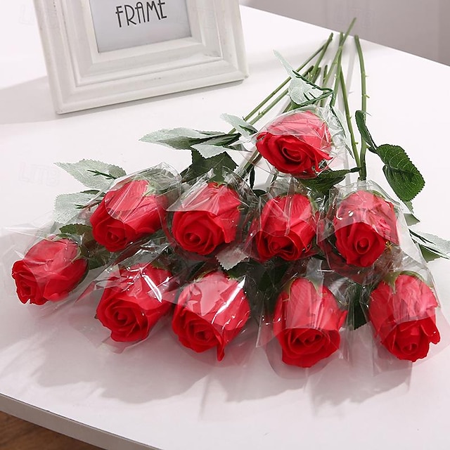  10 шт. цветы-имитаторы роз - креативные и практичные подарки на Рождество, День святого Валентина и День матери.