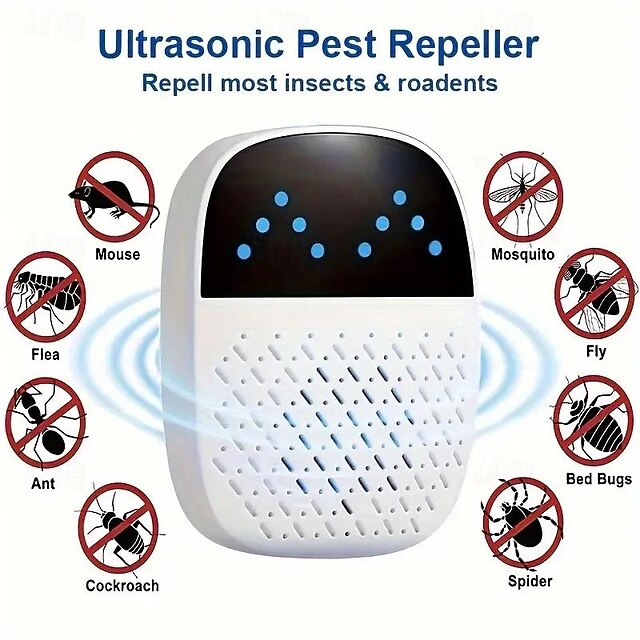  High-Power Acoustic Pulse Ultrasonic Mouse & Mosquito Repeller – Indoor Insect Deterrent Device for Home Protection