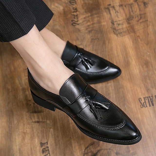  Men's Loafers & Slip-Ons Derby Shoes Dress Shoes Walking Business British Gentleman Wedding Office & Career Party & Evening Synthetic leather Comfortable Black Brown Spring