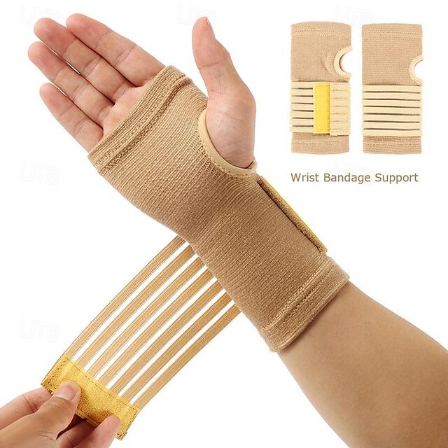  2 stk elastisk bandasje håndleddsbeskyttelse støtte forstuingsbånd karpalbeskytter håndbøyle tilbehør sportssikkerhetsarmbånd