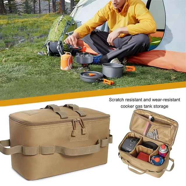  Camping Tactical Storage Bag Outdoor Multifunctional Cookware Set with Pot, Anti-collision Picnic Pack, Ice Pack, and Portable Stove Storage Bag
