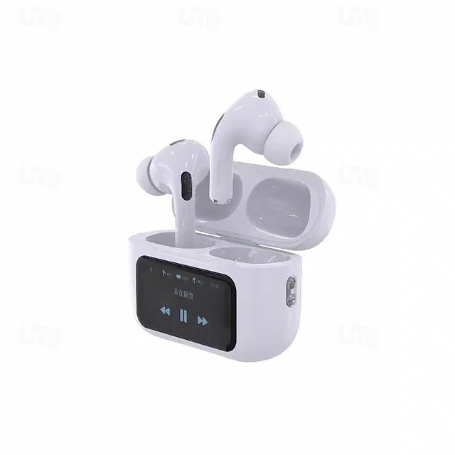  New Bluetooth 5.4 wireless earbuds LCD color screen ANC Noise cancelling TWS sports headphones