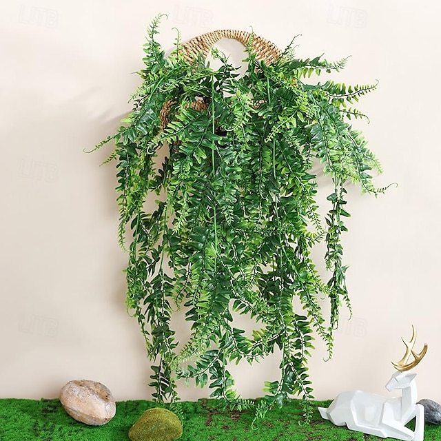  Artificial Plants including Ferns, Vines, Dandelions, Eucalyptus Leaves, and Ivy, Ideal for Indoor and Outdoor Use, Perfect for Hanging in Gardens, Courtyards, and Walls to Add Greenery and Charm
