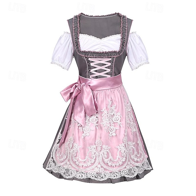  Carnival Oktoberfest Beer Costume Dirndl Trachtenkleider Dirndl Blouse Oktoberfest / Beer Bavarian Traditional Style Traditional Costume Dress Wiesn Women's Traditional Style Cloth Blouses Dress Apron