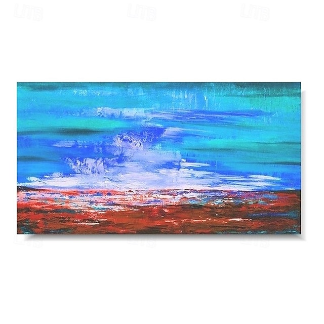  ručně vyráběná ručně malovaná olejomalba nástěnná moderní abstraktní modrá obloha krajina obraz na plátně domácí dekorace výzdoba rolované plátno malby