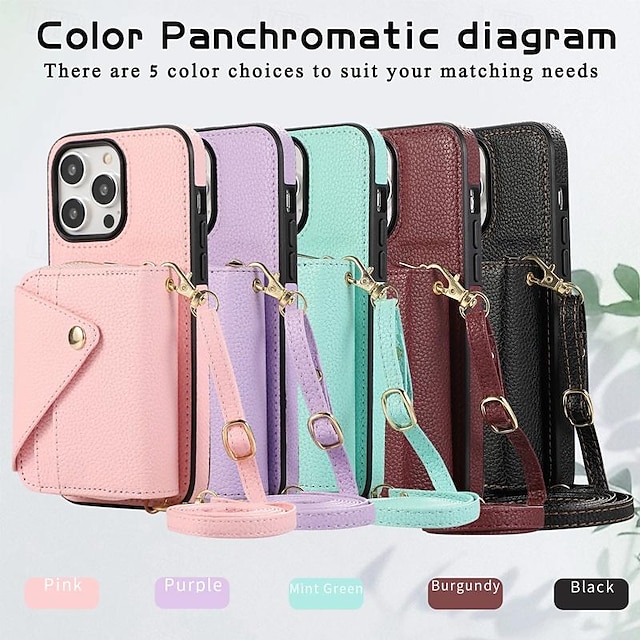  Phone Case For iPhone 15 Pro Max Plus iPhone 14 13 12 11 Pro Max Plus Mini SE Back Cover with Stand Holder Zipper with Lanyard Retro TPU Metal PU Leather