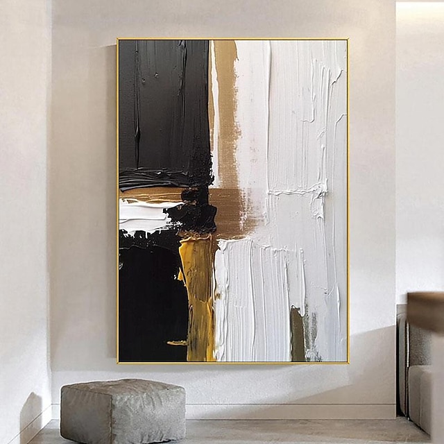  käsinmaalattu iso abstrakti moderni retro vektori taidekuvio kultainen tekstuurimaalaus kankaalle paksu öljytaide olohuoneen sisustukseen ilman kehystä