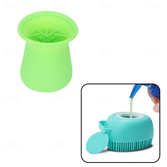  Pet Silicone Foot Wash Cup with Dog Bath Brush   Dog Foot Wash Pet Paw Cleaning Tool Foot Wash Cup Massager
